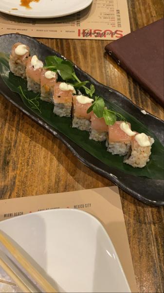Pubbelly Sushi at Brickell City Centre. THE HEAT ROLL $16 spicy tuna, nori tempura flakes,