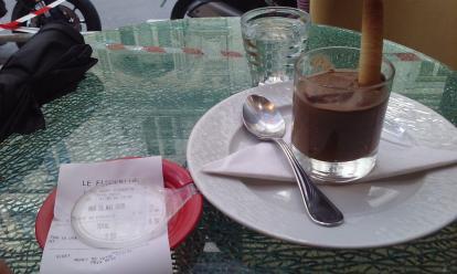 Mousse au chocolat at Le Florentin 7 euros. Light, better to try another place. 
