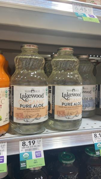 Lakewood organic pure aloe juice $8.19 Publix 2022 #grocery