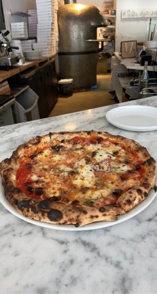 Red smoke pizza with bacon $16 at Stanzione 87 #food #pizza