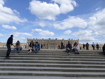 Palace of Versailles. From the steps to the gardens. 