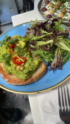 B Bistro avocado toast #food menu at the link