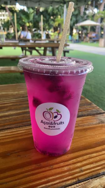 Acai and Fruits Dragon Fruit lemonade $6.50 #food Food trucks in Brickell 2022