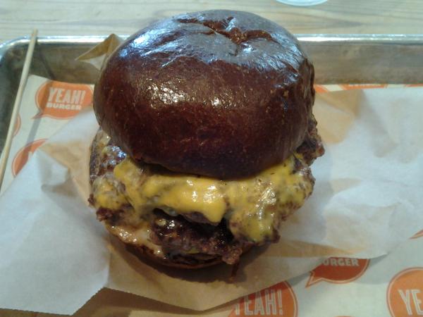 All American burger 9.00 small double burger #food. good beef.
