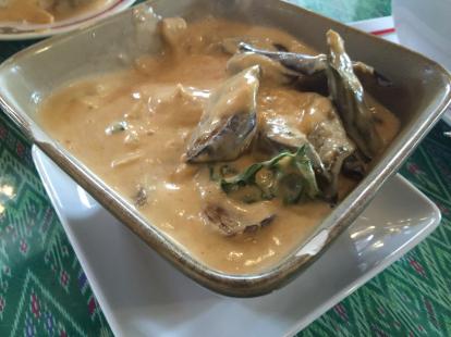 Chicken red curry with egg plant at Thai Thai #food