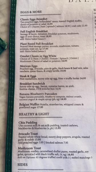 Balan’s Breakfast menu Brickell #food 2022