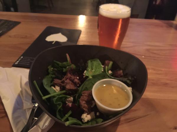 Roasted beet salad with o pale no beer at Bosque #food