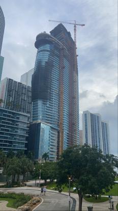Aston Martin building under construction in Miami October 2021