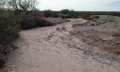 A dry stream in the desert 