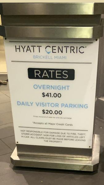 Hyatt Centric #parking $20 daily $41 overnight 2022