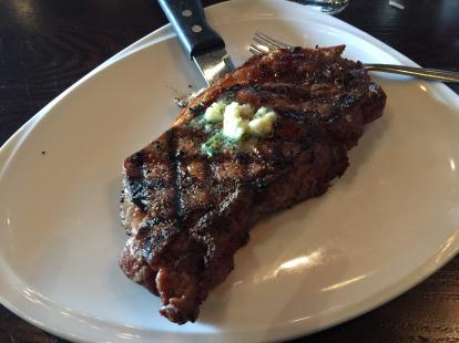 OpenNote: New York Strip steak at Cafe Grille #food. Better medium rare $26 El Paso
