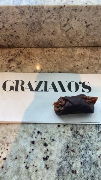 Chocolate cannoli with dulce de Leche filling at Graziano’s $1.99 #food excellent 2021