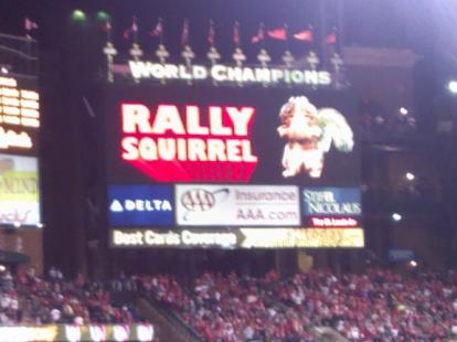 The original Rally Squirrel. 2011 World Series Champions St. Louis Cardinals. Taken at Gam