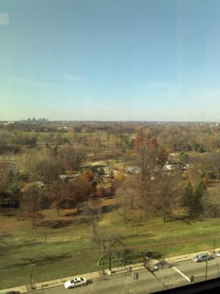 A view of Forest Park in Saint Louis Missouri. Ice rink is nearby at winter time. 