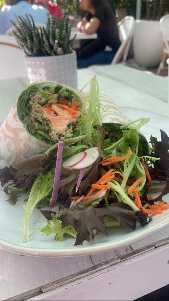 Pura Vida Miami Beach salmon wrap $23 with tip #food 2022